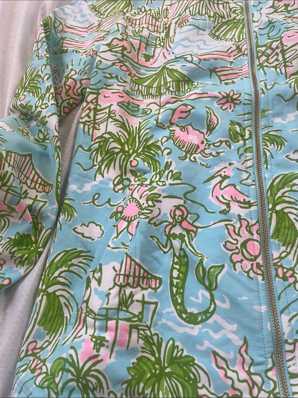 Lilly Pulitzer LEONA Tropical Print JACKET XS full zip RESORT golf tennis NWOT - Picture 3 of 11